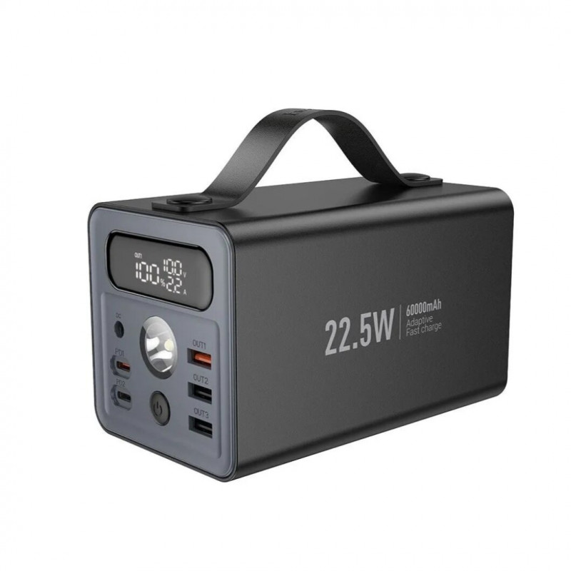 Power bank HOCO J138 Distant 22.5W+PD20W+DC12V multi function (60000mAh) Black